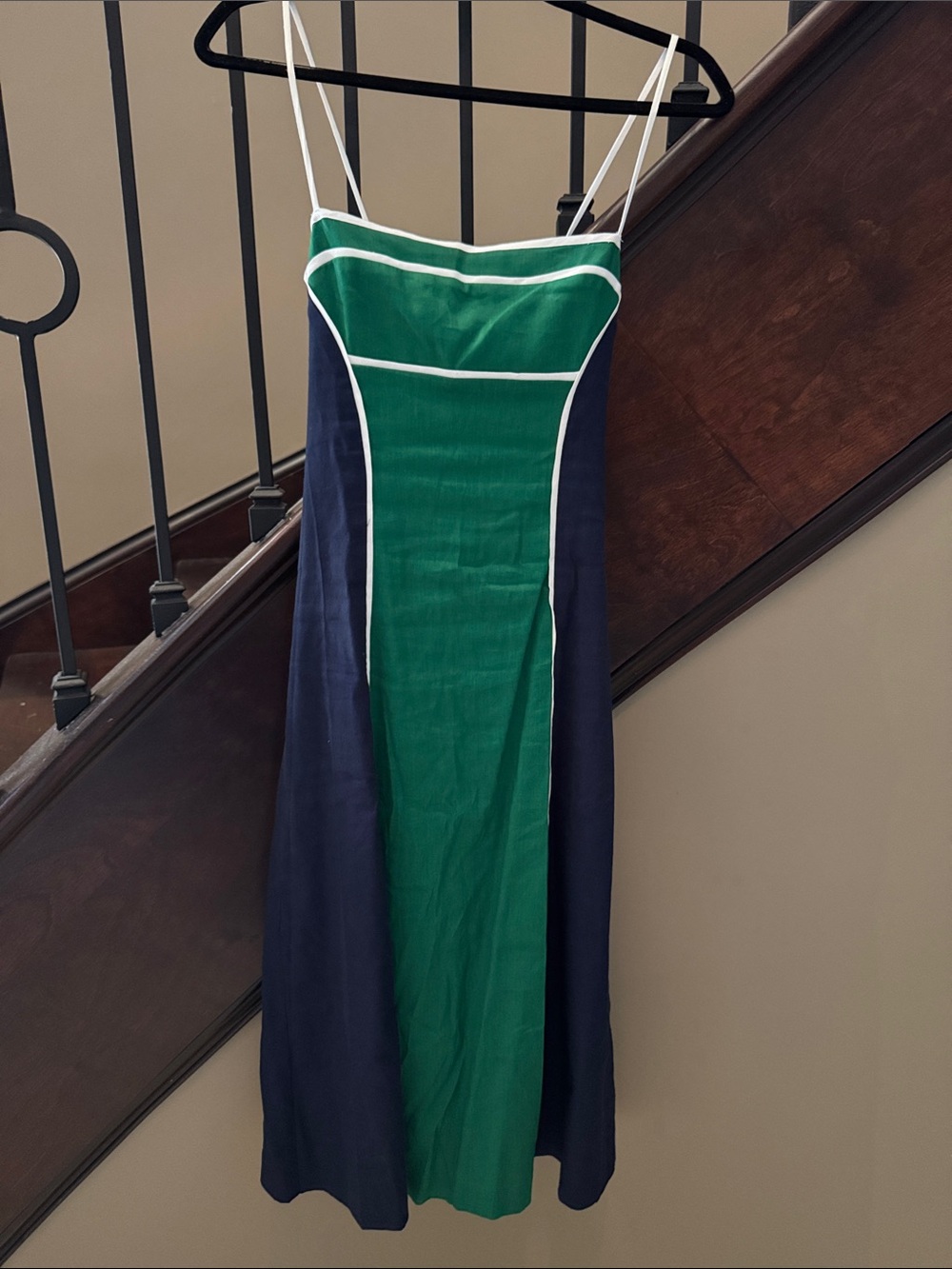 New! Maeve Colorblock  Midi Dress with White Piping size small